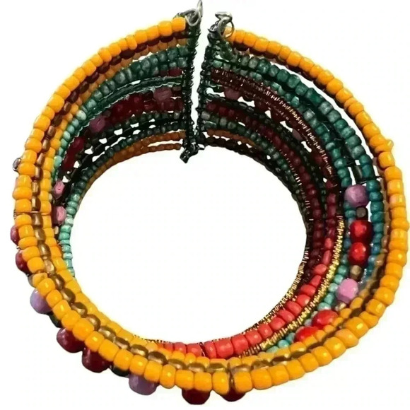 🟣Beaded Multicolored Cuff Bracelet - Picture 3 of 3
